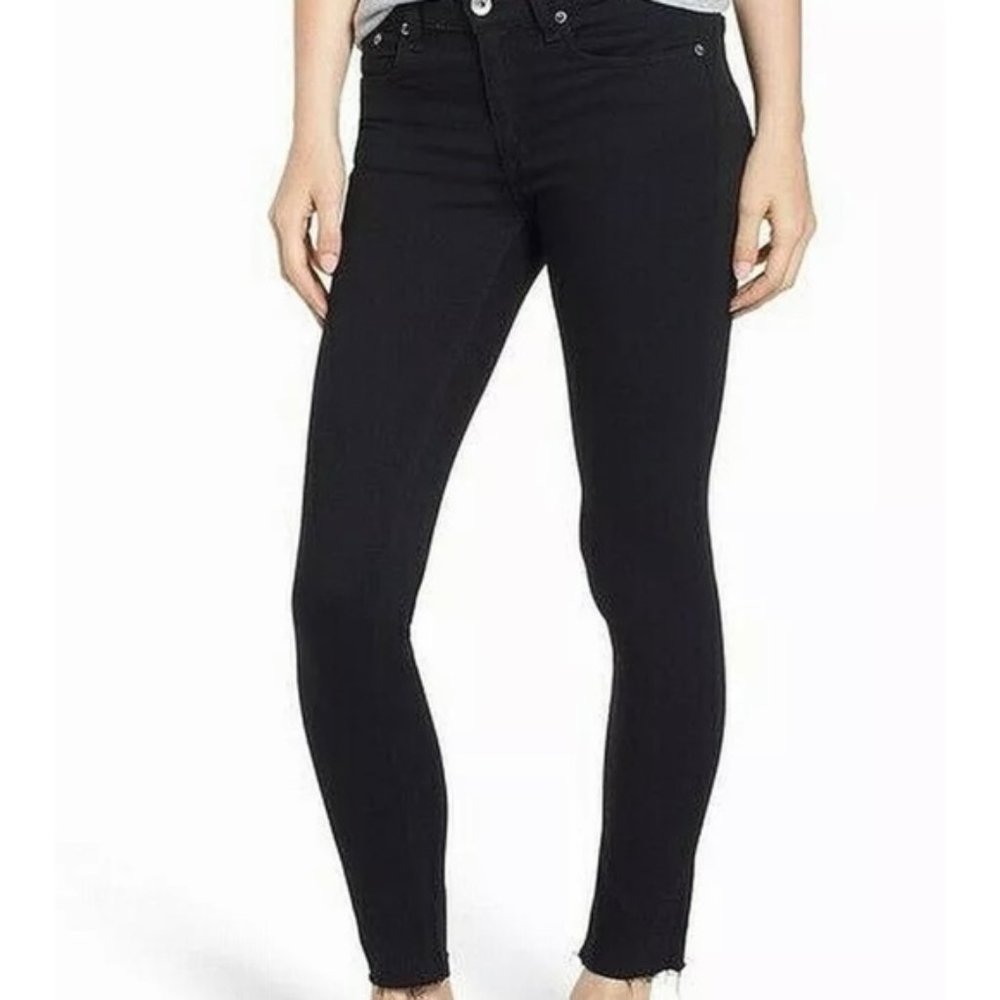 Great Rag &Bone Black Jeans 13" Back Rise 27! Raw!